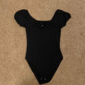 American Eagle Scoop- Neck Body Suit w/ tie & Puff Sleeves| XS
